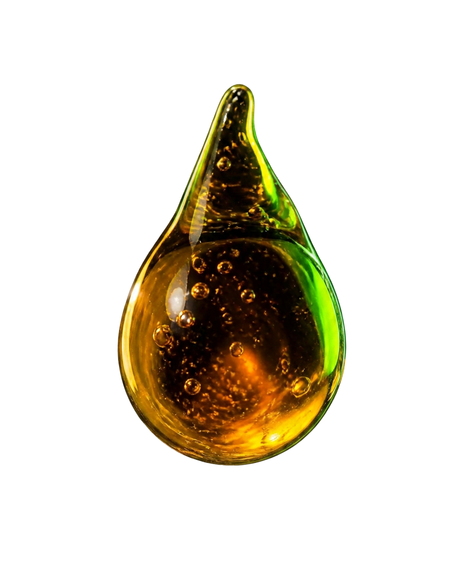 Gota de óleo de CBD em macro